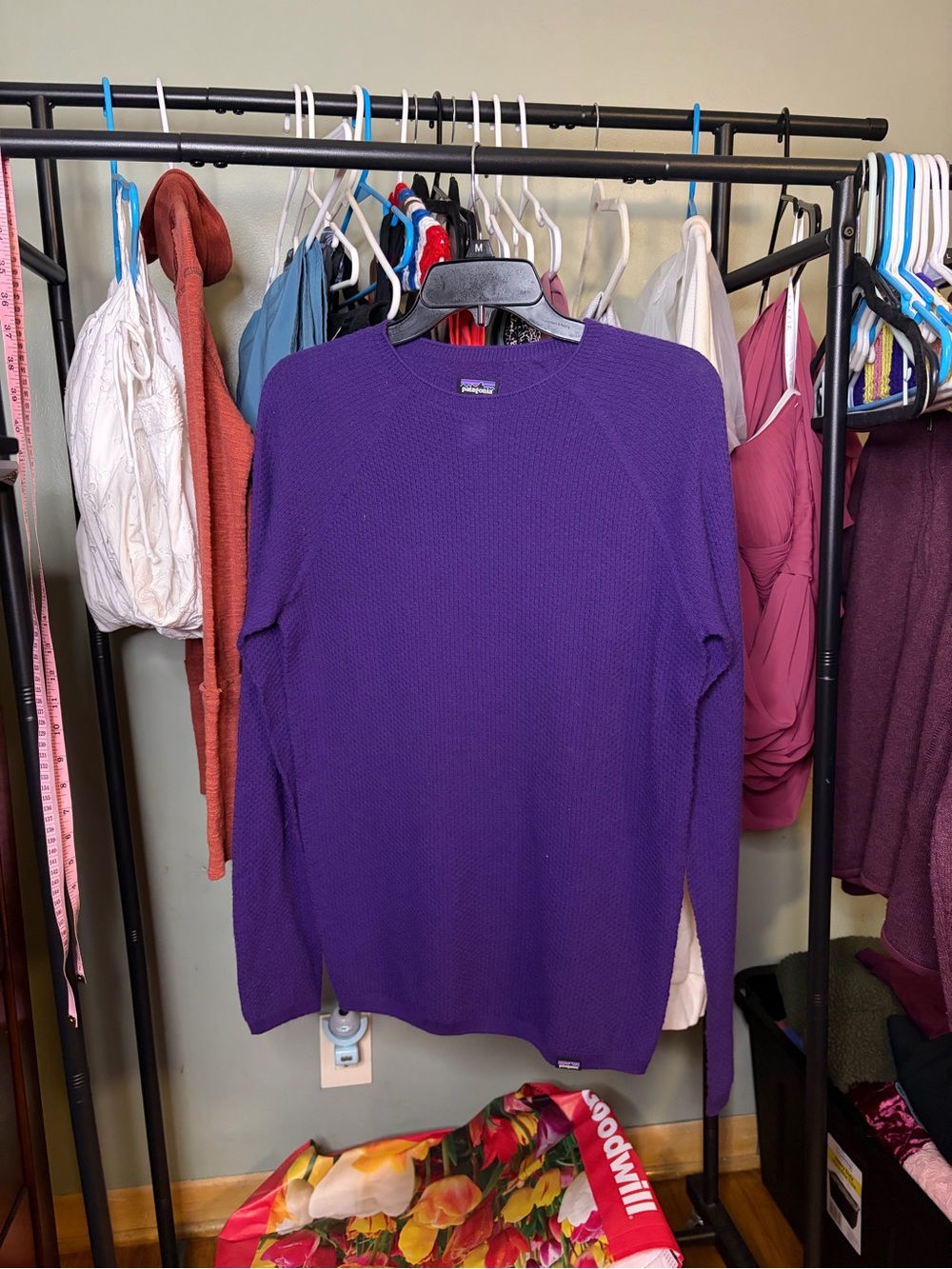 Patagonia Purple Thermal Crewneck Sweater light weight